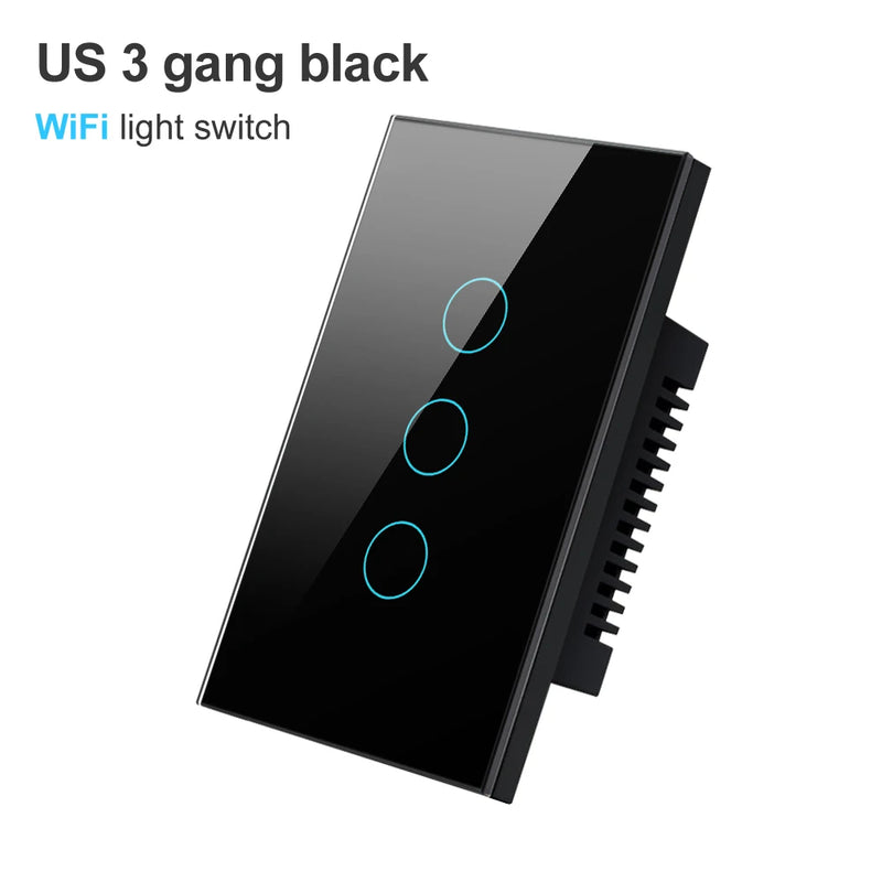 AVATTO Tuya WiFi Switch No Neutral Wire Required, RF433 Smart Home Interruptor Light Switch US 1/2/3 Works for Alexa Google home