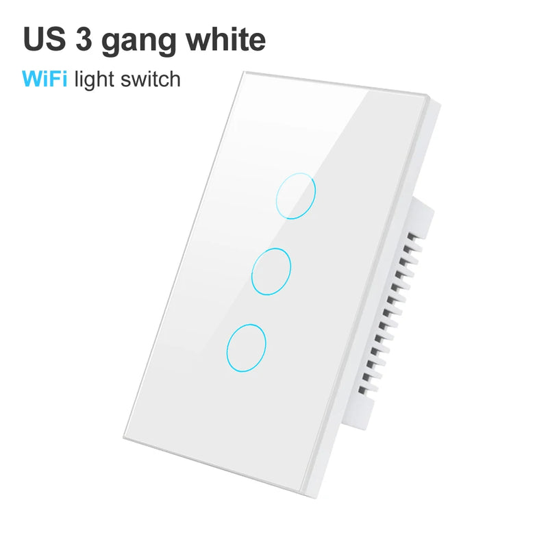 AVATTO Tuya WiFi Switch No Neutral Wire Required, RF433 Smart Home Interruptor Light Switch US 1/2/3 Works for Alexa Google home